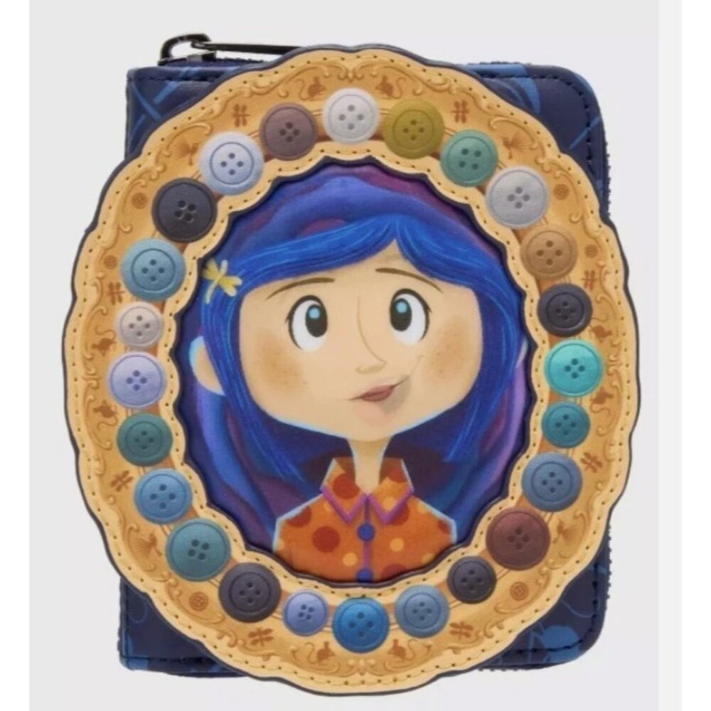 New Loungefly Coraline Portal Button Frame Lenticular Zip Wallet Licensed w/Tag